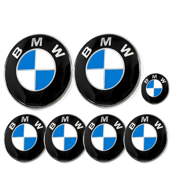 BMW Classic Blue and White Full Badge Set | 7-Piece Pack | AutoCap Solutions