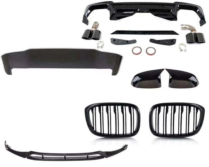 BMW X3 G01 gloss black body kit V1 complete set
