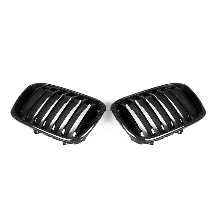 Genuine dry carbon fibre double slat kidney grille for BMW X3 G01 X4 G02 Pre-LCI