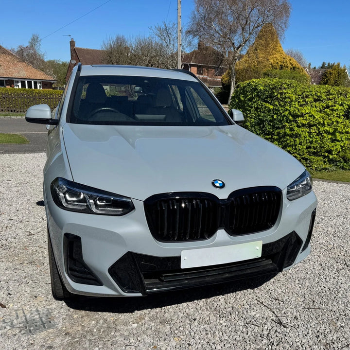 Gloss black double slat kidney grille for BMW X3 G01 LCI installed
