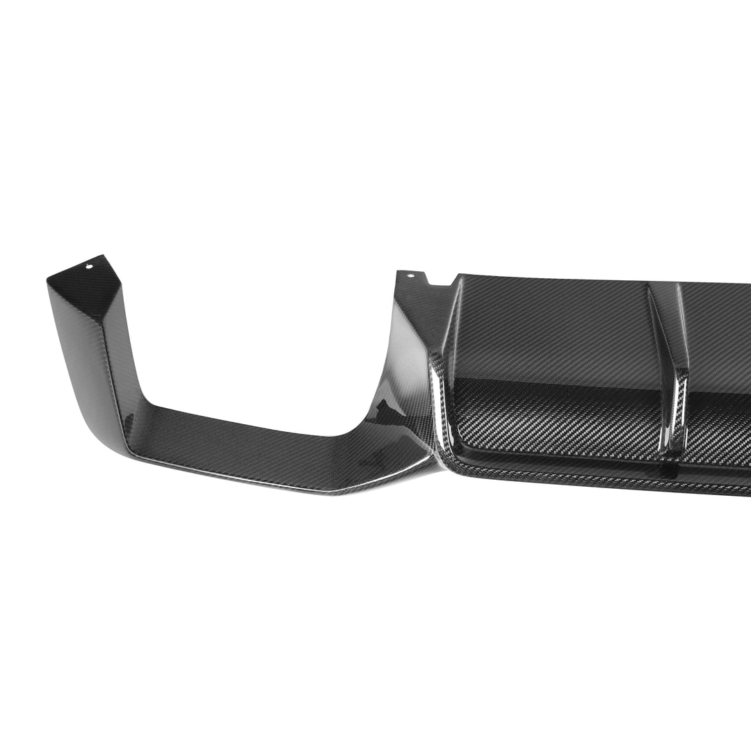 Carbon fibre diffuser for BMW X4M F98 showing weave close up