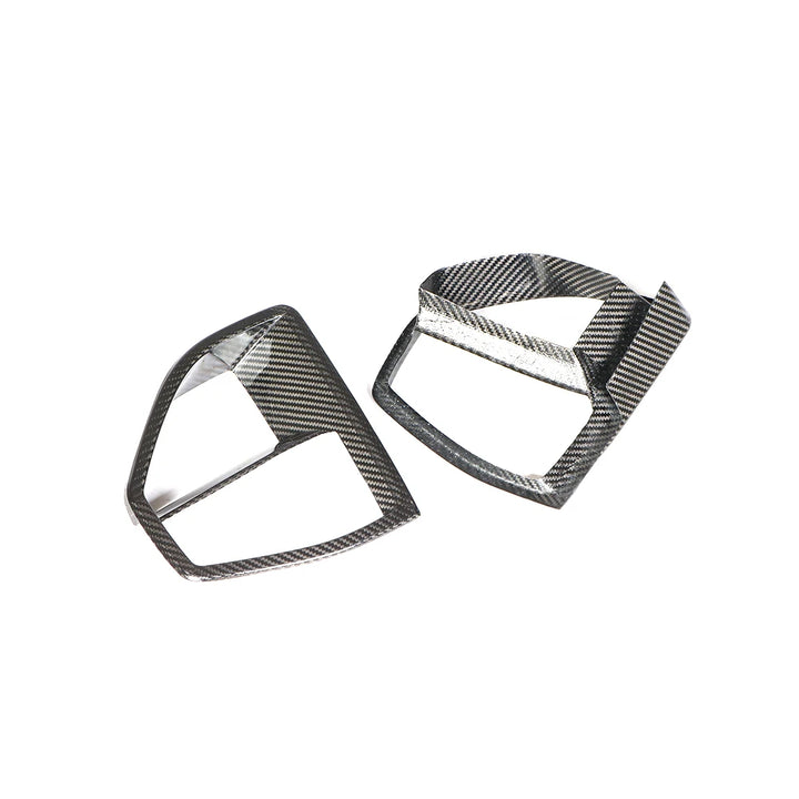 Dry carbon fibre front vent add-on for BMW X5 G05 showing weave