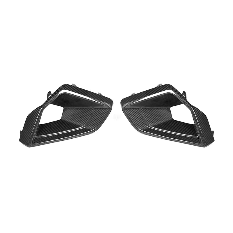 Dry carbon fibre front duct add-on for BMW X5 G05 LCI showing weave