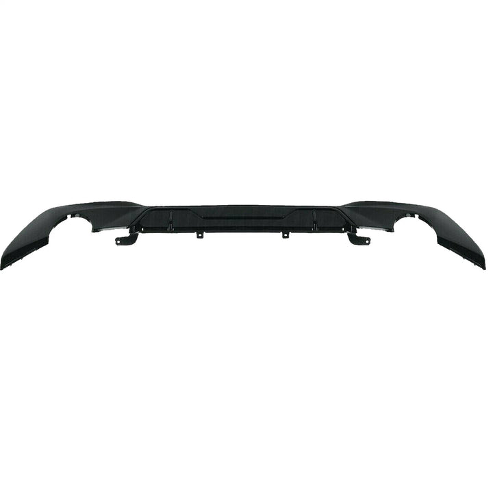 Gloss black rear diffuser for BMW G20 M Sport showing dual exhaust cut-outs