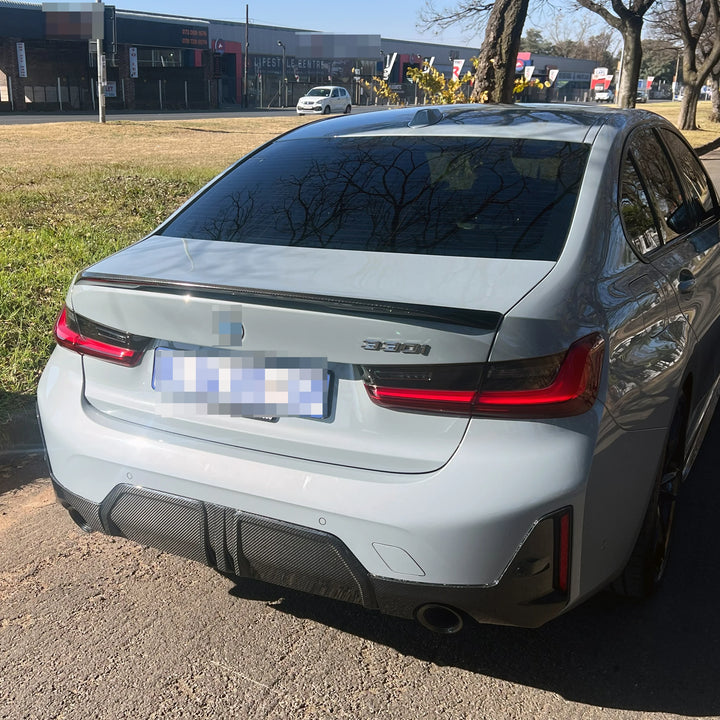 BMW 3 Series G20/G21 LCI M Sport Dry Carbon Fibre Rear Diffuser, Round Tips V1 (2022+)