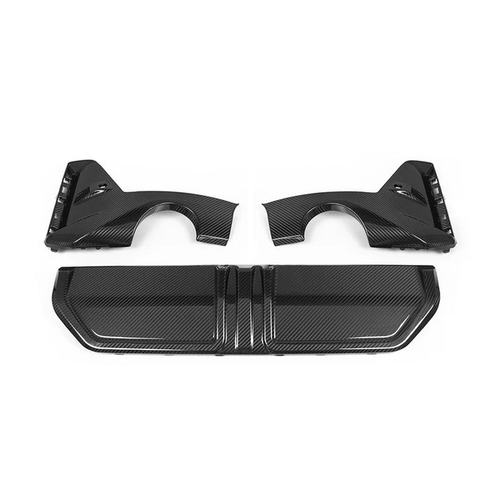 BMW 3 Series G20/G21 LCI M Sport Dry Carbon Fibre Rear Diffuser, Round Tips V1 (2022+)