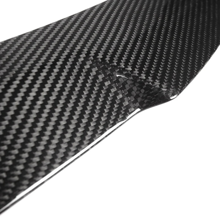 BMW G20 dry carbon fibre spoiler V2 close-up showing weave