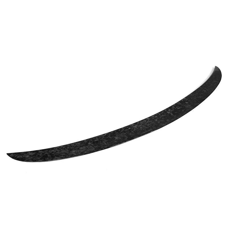 Forged carbon fibre rear spoiler for BMW G20 showing marbled finish