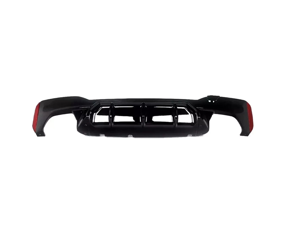 Gloss black diffuser for BMW G30 M Sport body kit V1 exhaust cut-outs