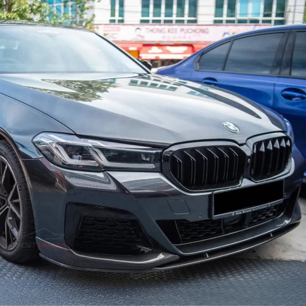 Gloss black double slat kidney grille for BMW G30 LCI installed