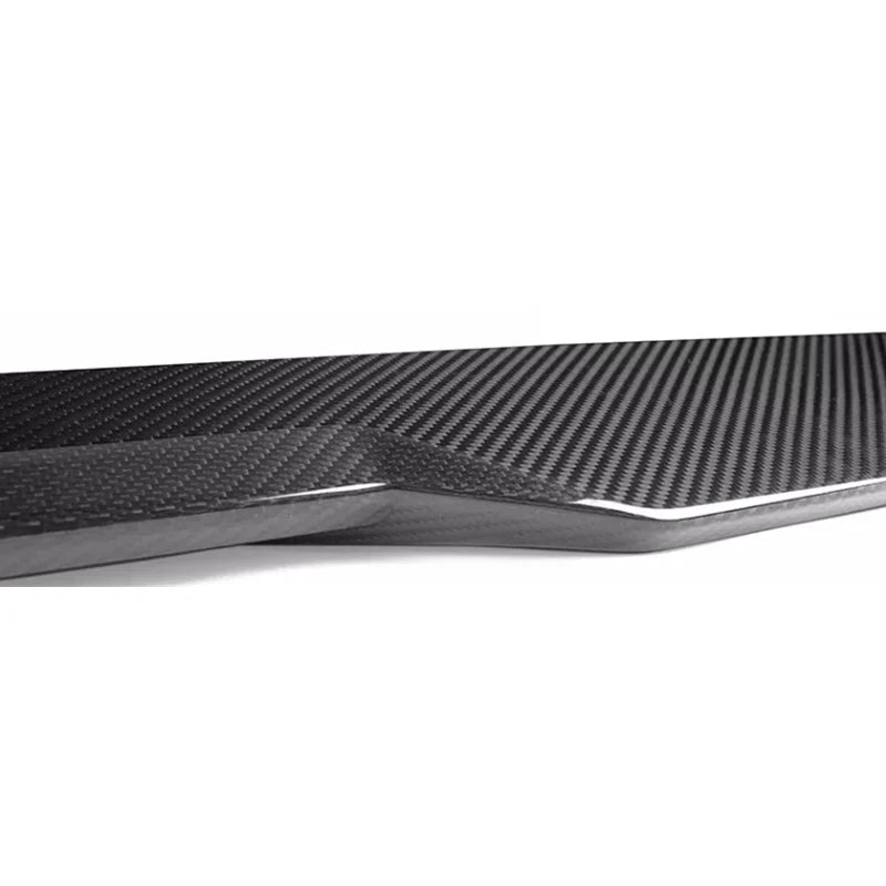 BMW G42 dry carbon fibre spoiler V2 close-up showing weave