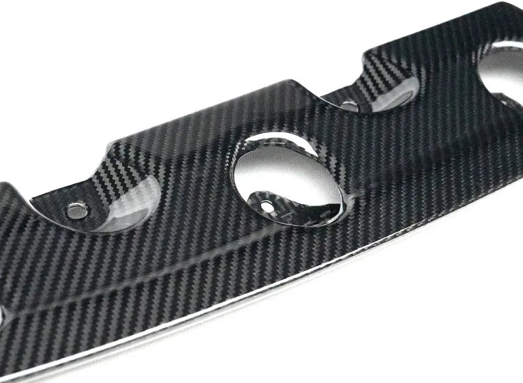 Dry carbon fibre front splitter V4 for BMW M3 G80 showing weave