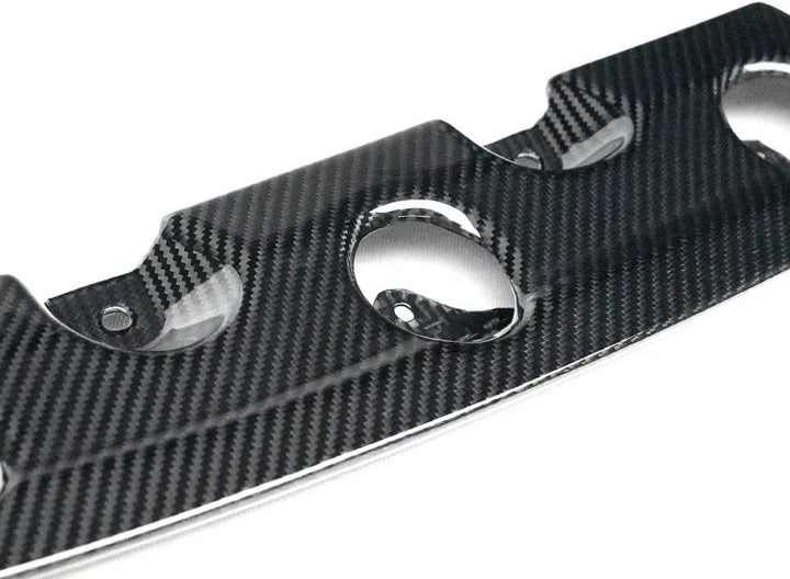 Dry carbon fibre front splitter V4 for BMW M3 G80 showing weave