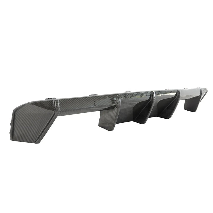 Dry carbon fibre rear diffuser V1 for BMW M3 G80 showing weave