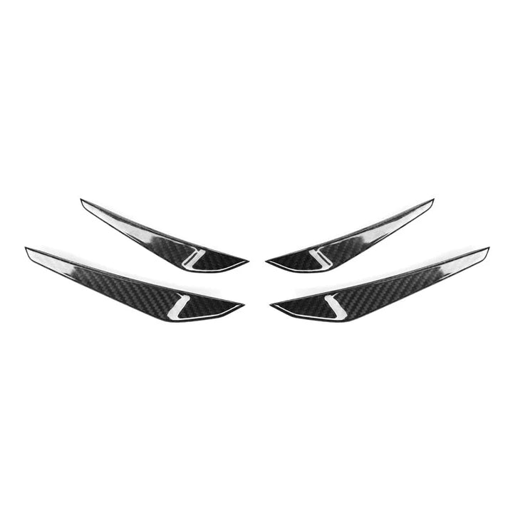 Dry carbon fibre front canard for BMW M3 G80 showing weave