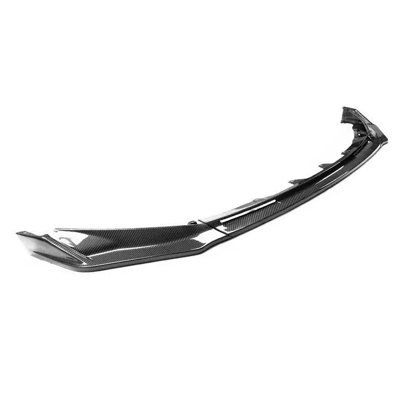 Dry carbon fibre front splitter V3 for BMW M3 G80 showing weave