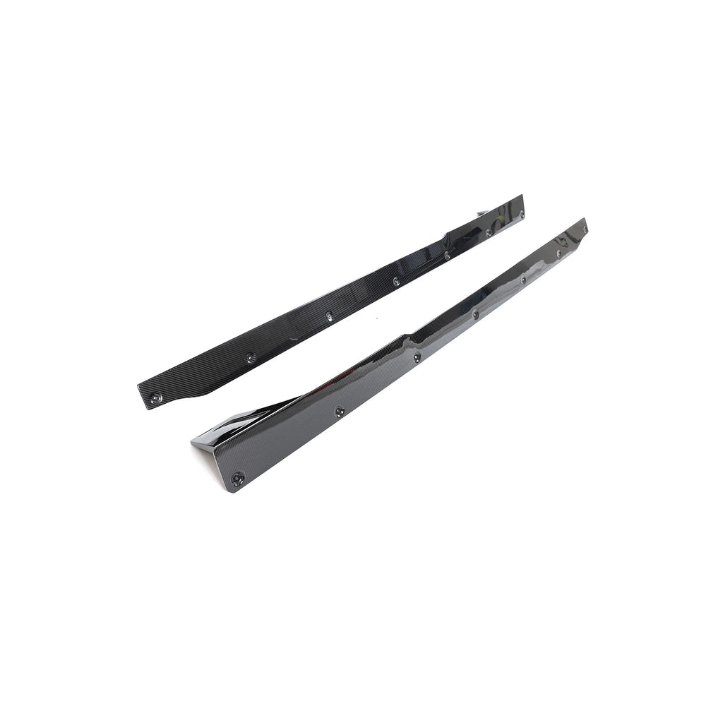 Dry carbon fibre side skirt V1 for BMW M2 G87 showing weave
