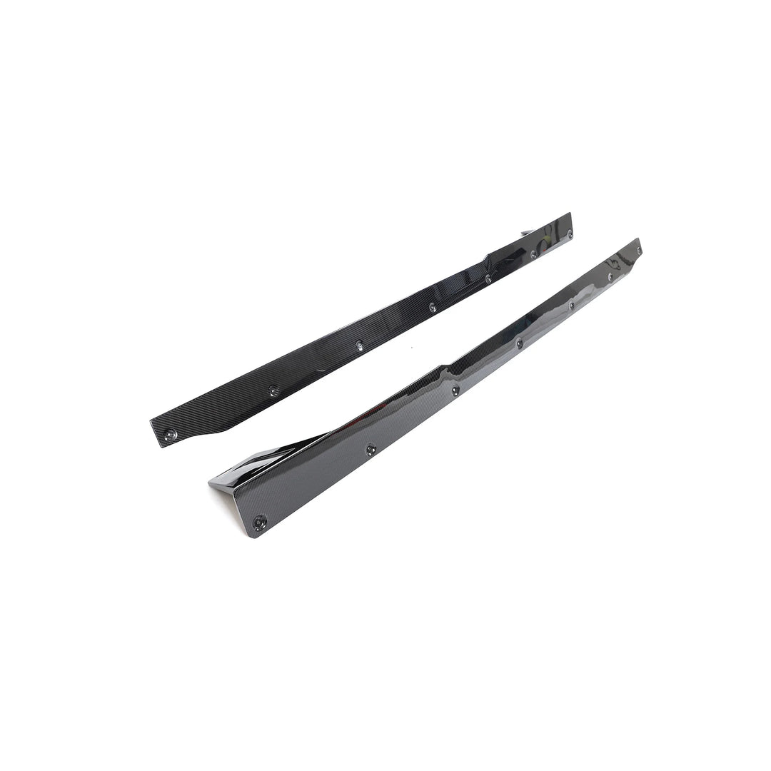 Dry carbon fibre side skirt V1 for BMW M2 G87 showing weave