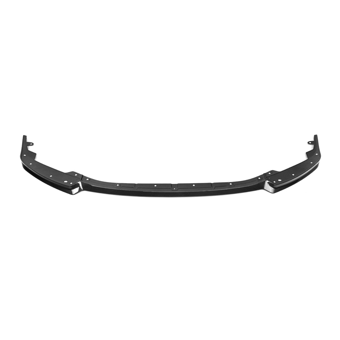 Dry carbon fibre front splitter V1 for BMW M2 G87 showing weave alternate shot