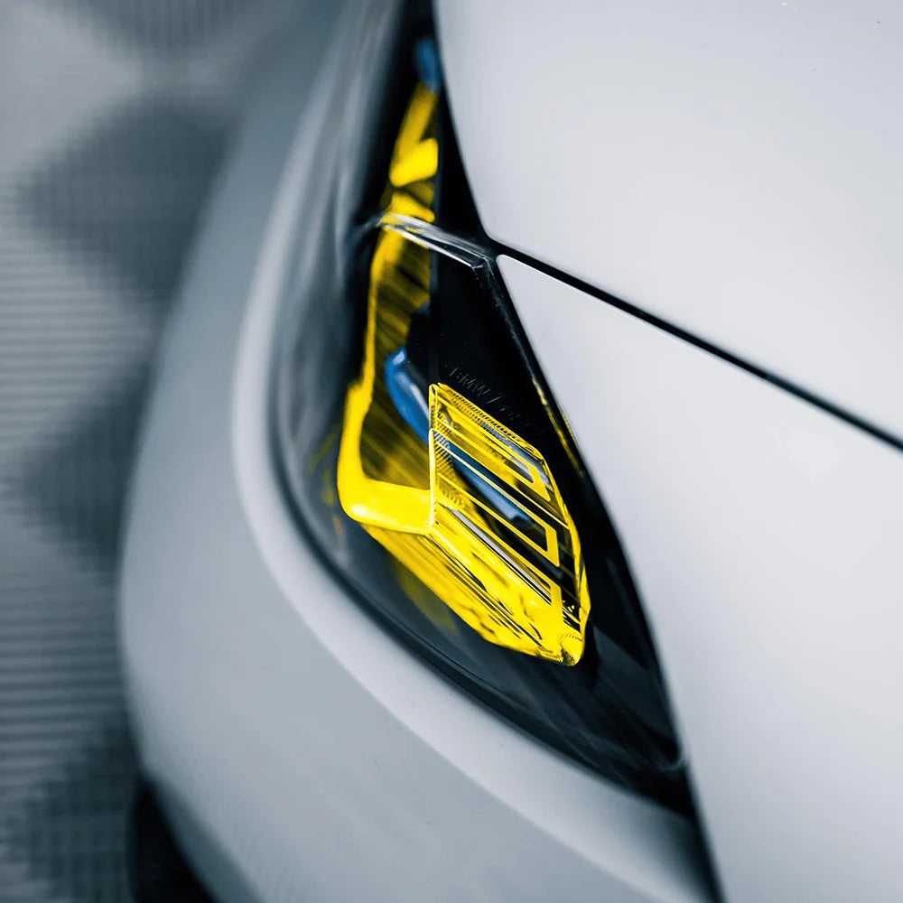 BMW i4 G26 laser headlight with yellow daytime running light