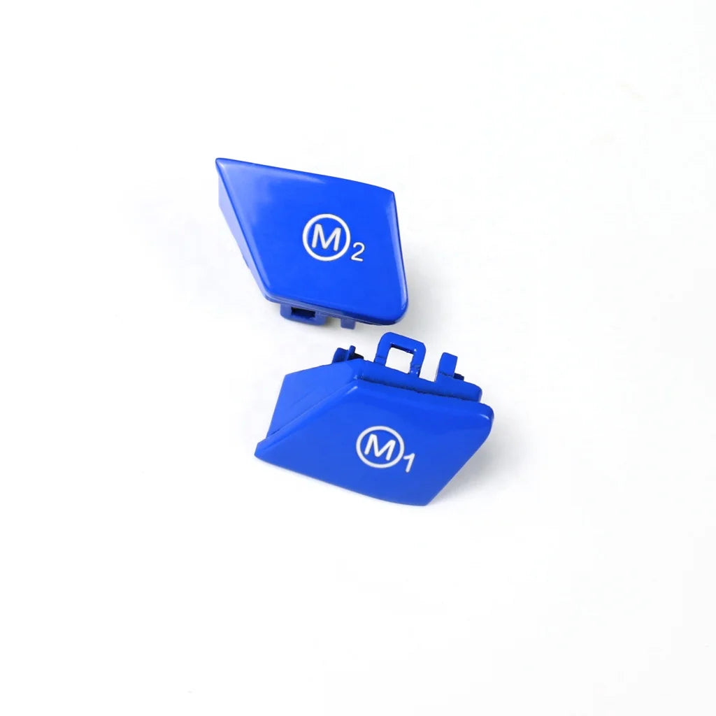 Blue M1 M2 mode buttons for BMW M car steering wheel