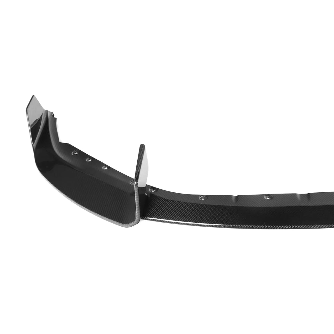 Carbon fibre front splitter for  BMW M2 G87 with stock bumper, front view