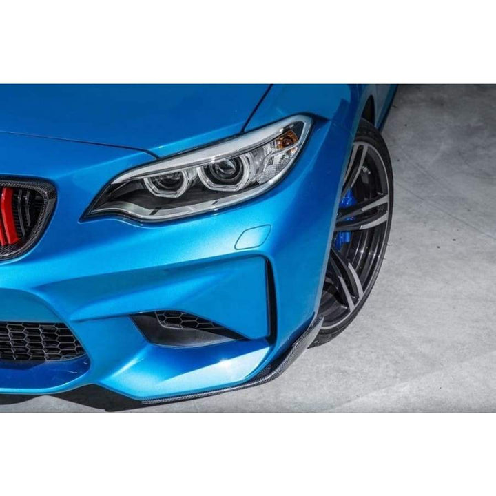 BMW M2 Competition F87 with V2 carbon fibre front splitter, low front view