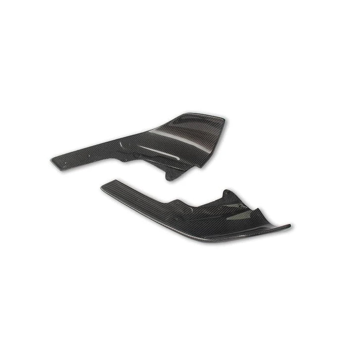 BMW M2 F87 V2 carbon fibre front splitter on a plain background