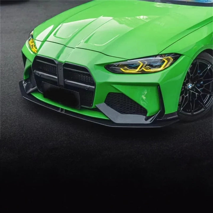 BMW M3 G80 front bumper conversion kit fitted, front three-quarter view