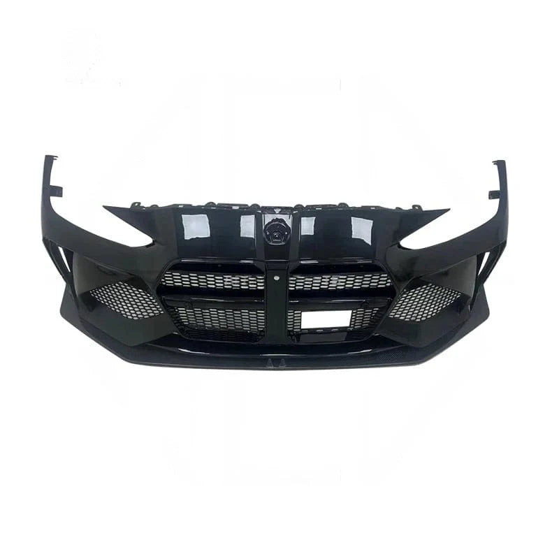 Front bumper conversion kit for BMW M3 G80 G81 on a plain background, front view