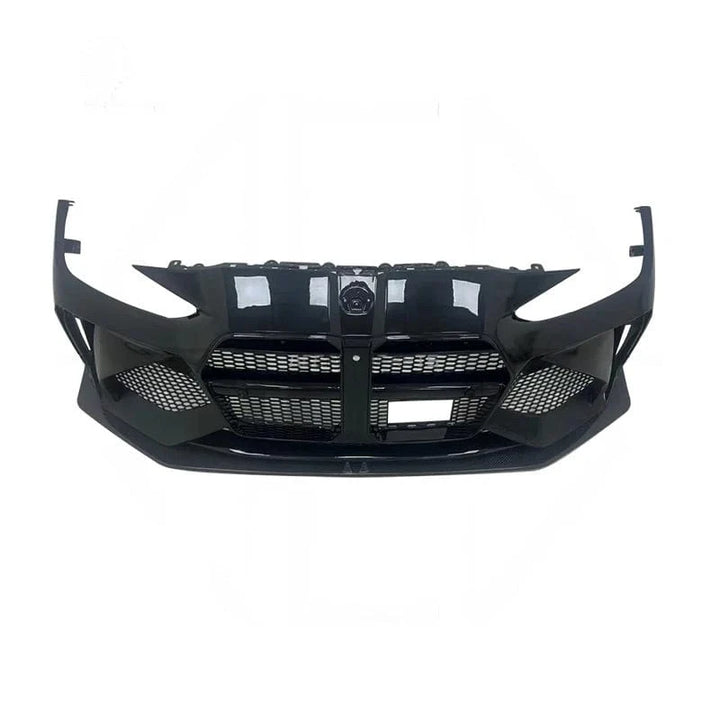 Front bumper conversion kit for BMW M3 G80 G81 on a plain background, front view