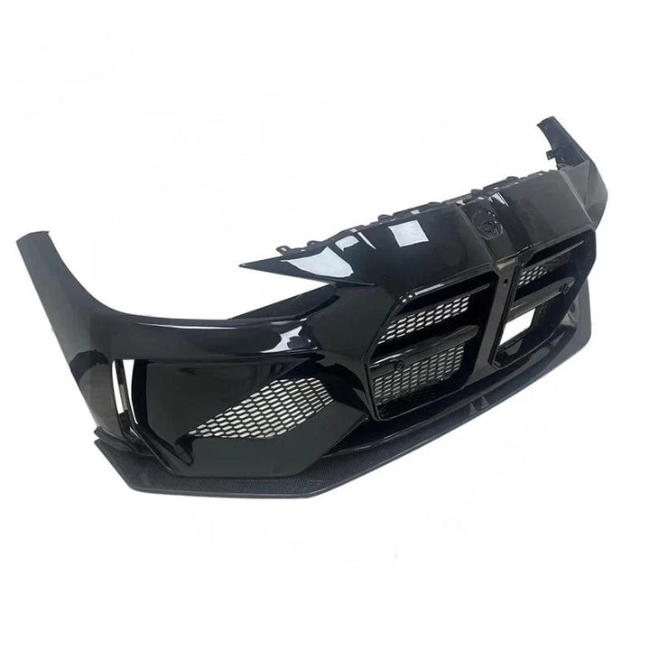 Front bumper conversion kit for BMW M3 G80 G81 on a plain background
