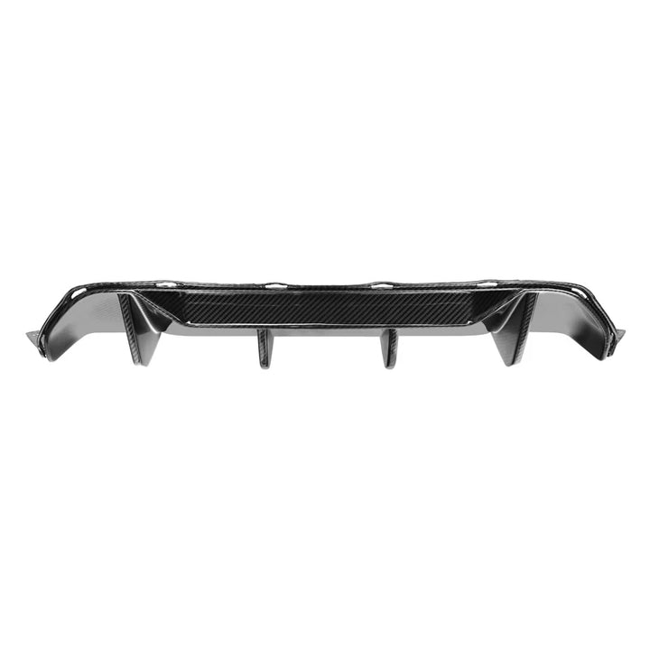 BMW M5 F90 V1 carbon fibre rear diffuser on a plain background