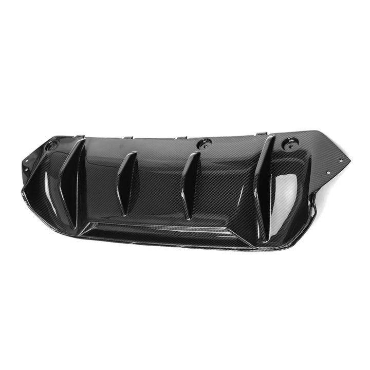 BMW M5 F90 V1 carbon fibre rear diffuser, rear three-quarter view