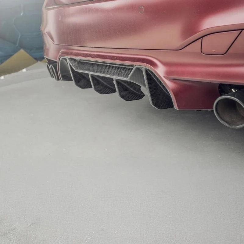 Carbon fibre rear diffuser fitted to BMW M5 F90 LCI, rear view