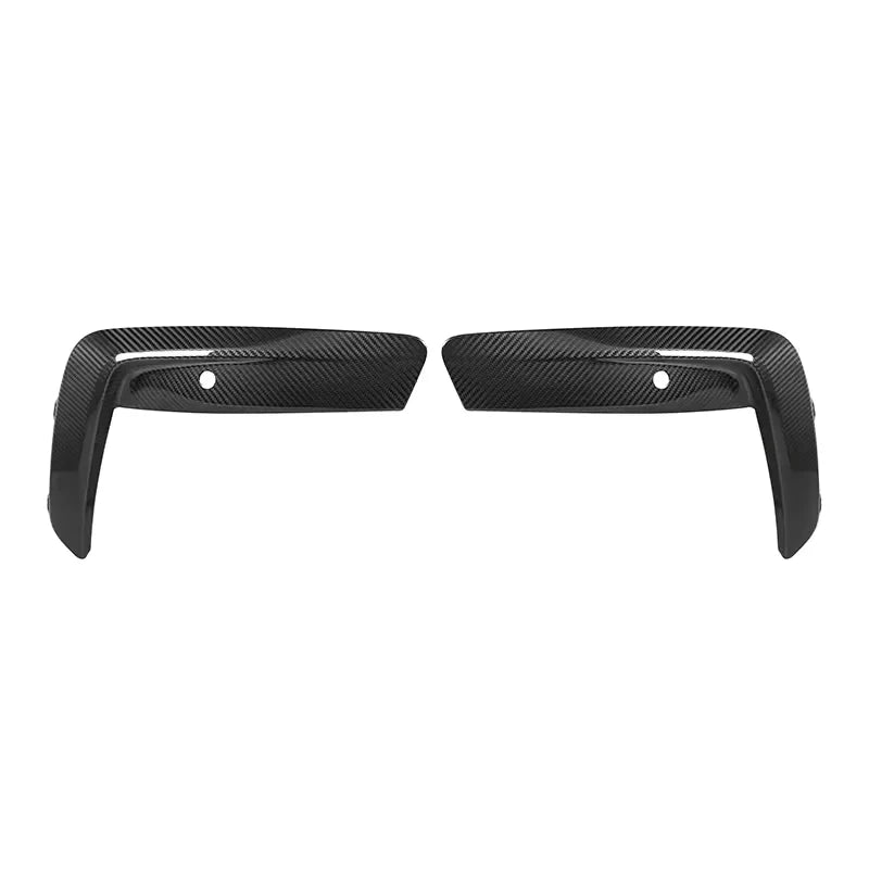 Dry carbon fibre upper bumper trim for BMW M8 showing weave and gloss finish