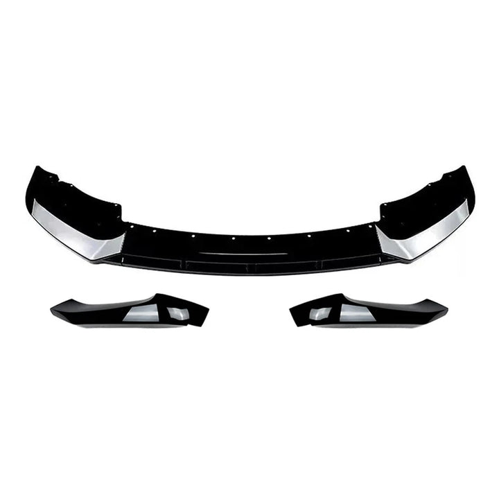Gloss black ABS front splitter for BMW X3 F25 on a plain background