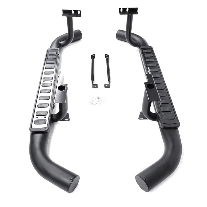 Land Rover Defender 90 black tubular side steps pair