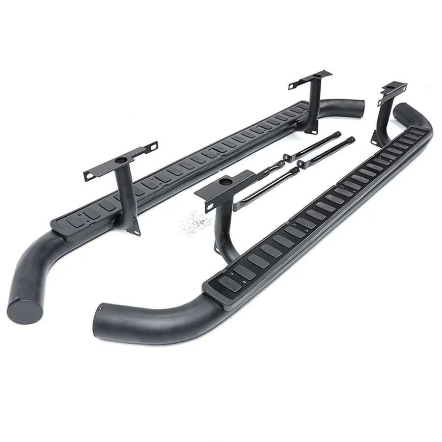 Land Rover Defender 110 L316 black tubular side steps pair