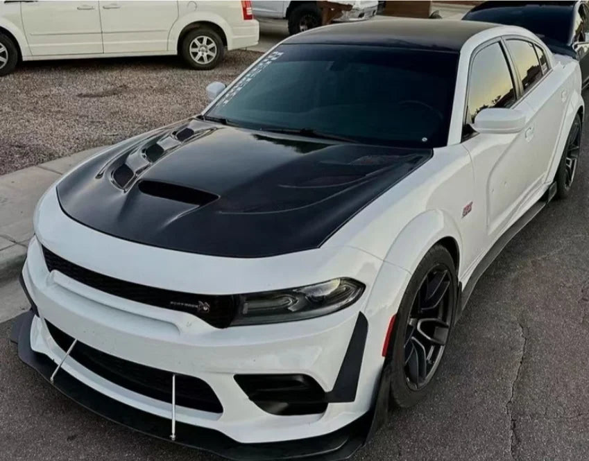 Dodge Charger wide body fitted with carbon fibre vented bonnet