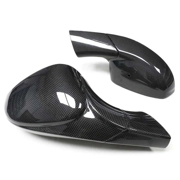 Dry carbon fibre wing mirror for Ferrari 488 showing weave