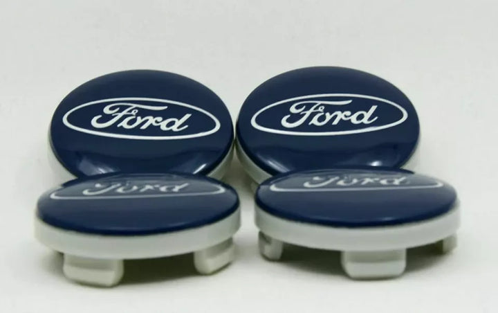 Set of 4 Ford Alloy Wheel Centre Caps Blue - 54mm | AutoCap Solutions