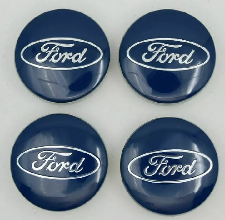 Set of 4 Ford Alloy Wheel Centre Caps Blue - 54mm | AutoCap Solutions