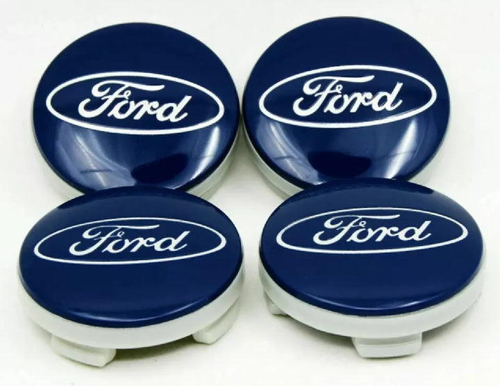 Set of 4 Ford Alloy Wheel Centre Caps Blue - 54mm | AutoCap Solutions