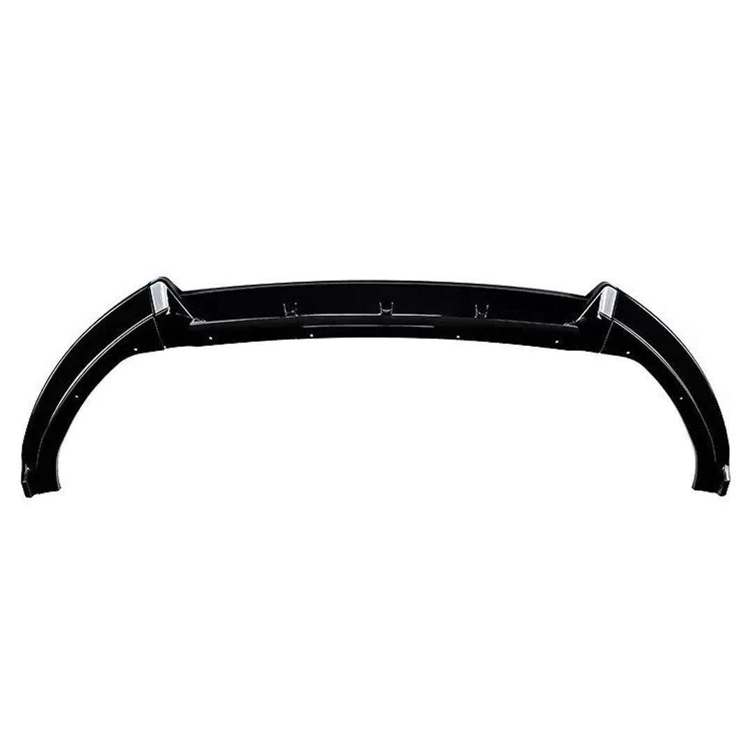 Gloss black ABS front splitter for Ford Focus ST on a plain background