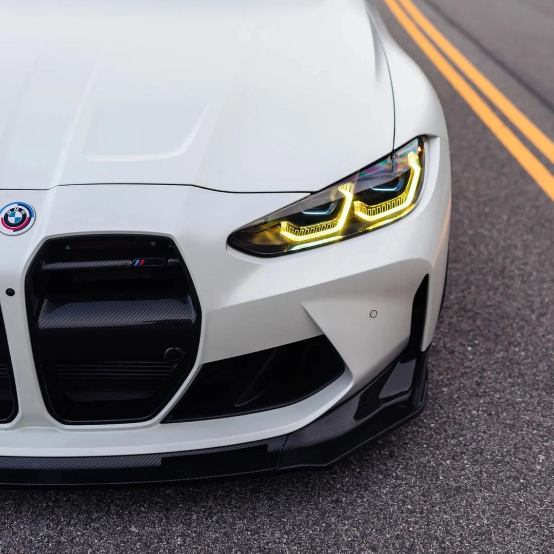 BMW G80 M3 fitted with yellow DRL