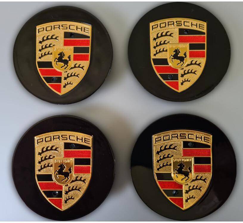 Porsche Wheel Alloy Wheel Centre Caps | Black 76mm - AutoCap Solutions