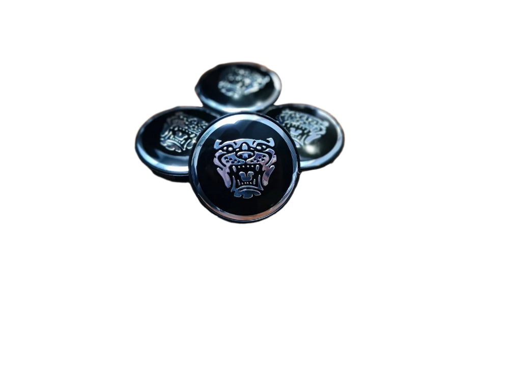 Set of 4 Jaguar Alloy Wheel Centre Caps Black - 59mm | AutoCap Solutions