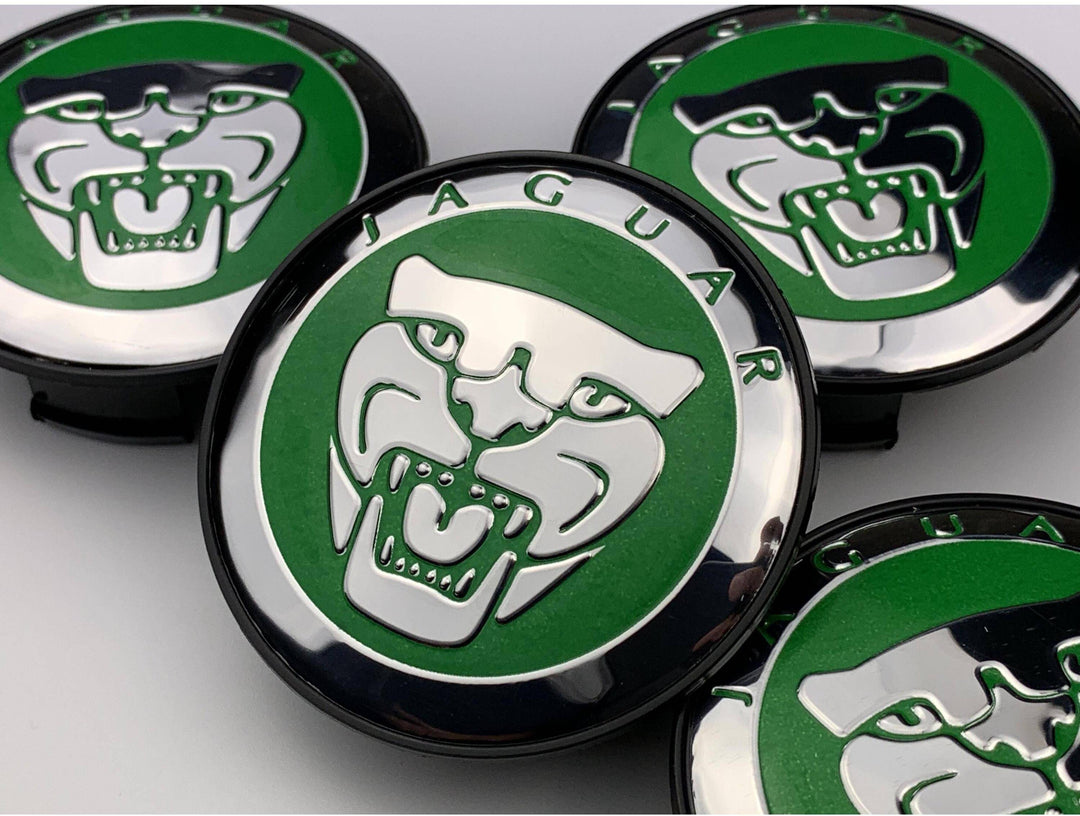 Jaguar Wheel Centre Caps 59mm Green