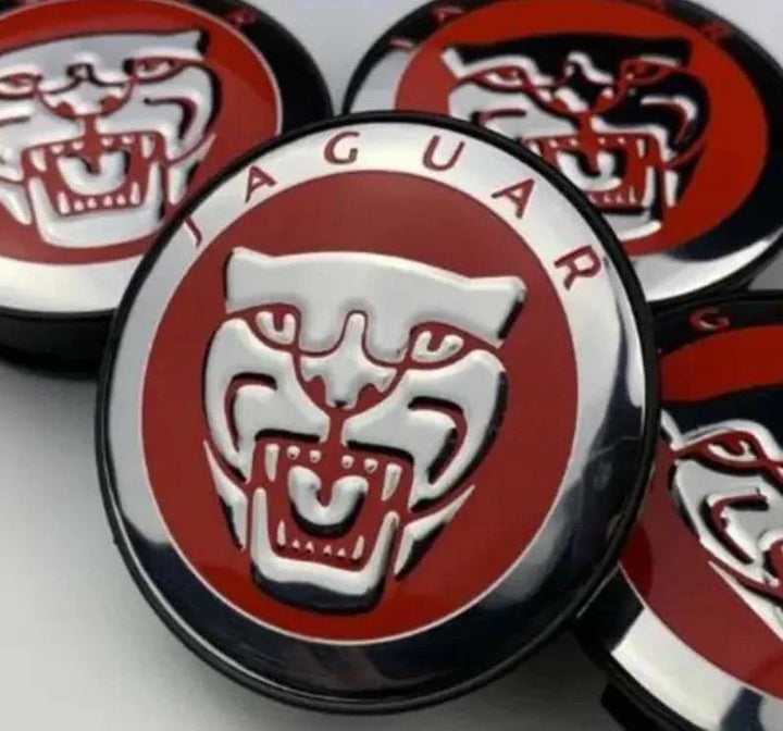 Jaguar Wheel Centre Caps 59mm Red